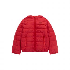 Guess Doudounes enfants HOODED LS PADDED PUFFER W ZIP Rouge - Taille 10 ans,12 ans,14 ans,16 ans