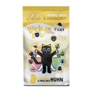 Lucky Lou Food Code Croquettes pour chat, chaton, volaille et poulet 1,7 kg