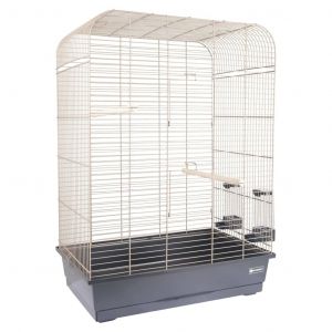 Flamingo Cage &agrave; perruches Marja 54x34x75 cm Taupe m&eacute;tallique