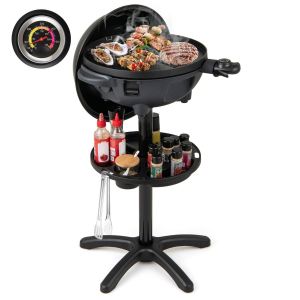 Coast Electric 2-in-1 barbecue & table grill - Ø 40 cm grill noir avec support amovible (63 × 100 cm)