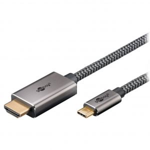 Goobay C&acirc;ble Textile USB-C / HDMI (M/M) - 2 m