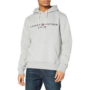 Image de Tommy Hilfiger Hoodie avec logo drapeau brod&eacute; - Gris chin&eacute;