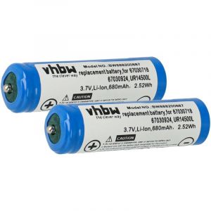 Vhbw 2x Batterie compatible avec Panasonic ER-GP62, ER-DGP84, ES-2067, ES-8086, ER-DGP82, ES-8085 rasoir tondeuse &eacute;lectrique (680mAh, 3,7V, Li-ion)