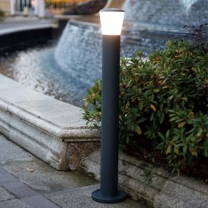 Silamp Borne de Jardin Grise 7W 80cm IP54 - Blanc Chaud 2300K - 3500K