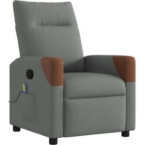 VidaXL Fauteuil de massage inclinable Gris foncé Tissu