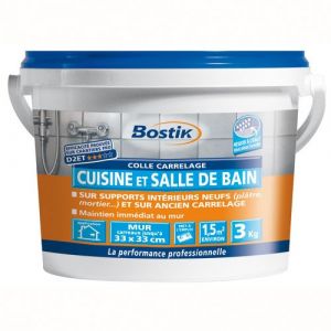 Bostik Colle carrelage mur : Sac de 3 kg - DELZONGLE