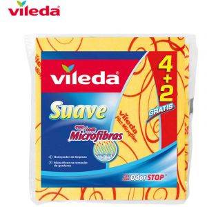 Vileda Chiffon jaune doux 4+2 30% microfibre 142010 .