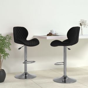 VidaXL Tabourets de bar lot de 2 noir velours Noir