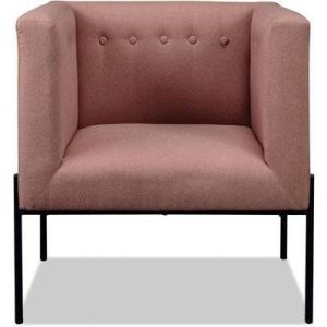 Fauteuil MONTY Rose - assise polyester pieds Metal
