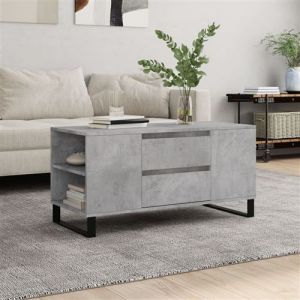 VidaXL Table basse gris béton 102x44,5x50 cm bois d'ingénierie
