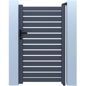 Habitat et Jardin Portillon aluminium semi-ajouré "Matthieu" - 100 x 140 cm - Gris