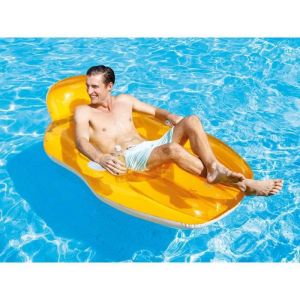 Intex Fauteuil de piscine Lounge avec fond en maille Orange 163 x 104 cm