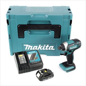 Makita DTD 152 Y1J-D 18V Li-Ion Visseuse à chocs sans fil avec boîtier Makpac + 1x Batterie BL 1815 N 1,5 Ah Li-Ion + 1x Chargeur rapide DC 18 RC