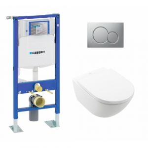 Geberit Pack WC UP320 autoportant + Cuvette Subway 3.0 + Plaque Sigma Chromé Mat