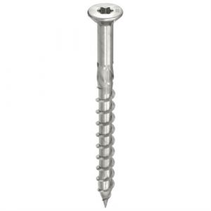 Vis CO Topix Plus pour terr e Ø5x50mm Tête Fraisée avec nervures de fraisage Filetage Partiel T20 Boite de 200 61753