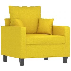 VidaXL Fauteuil Jaune clair 60 cm Tissu