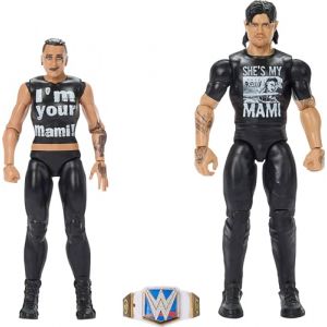Mattel WWE Catch Main Event Showdown - Pack 2pcs figurines articulées 15cm - Rhea Ripley + Dominik Mysterio