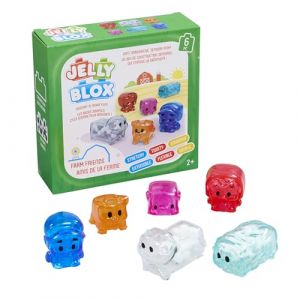 Goliath Jelly Blox - Amis de la Ferme - Coffret 6 Personnages & Animaux de la Ferme Sensoriels Souples - Jeu de Construction pour Enfants dès 2 Ans - Blocs Extensibles, Souples & Flexibles - Idée Cadeau