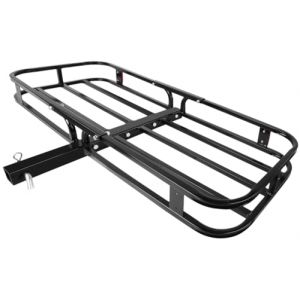 Image de MAXXHAUL 70107 Porte-Bagages attelage en Acier avec Rails lat&eacute;raux Hauts pour Camping-Car, camions, SUV, camionnettes, Voitures, capacit&eacute; de Charge de 227 kg, 135 x 49 cm, Noir