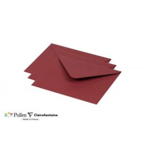 Clairefontaine 60180C Enveloppe Pollen 15,5 x 13,8 cm 120g paquet de 20 Bordeaux