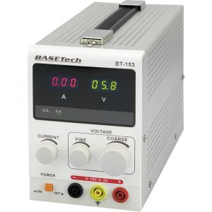 Basetech Alimentation de laboratoire réglable BT-153 0 - 15 V/DC 0 - 3 A 45 W Nbr. de sorties 1 x