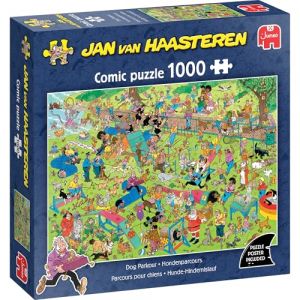 Jumbo Jan Van Haasteren Dog Parkour – Puzzle de 1000 pièces pour adultes – Grand puzzle pour adultes – Carton 100 % recyclé – Puzzle de 1000 pièces – Thème animal de compagnie amusant – Dimensions : 68 x 49