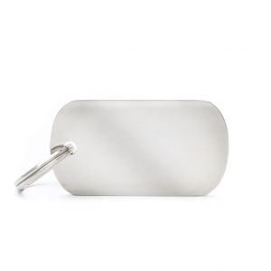 Myfamily Médaille basic de militaire petite taille pour chien en chrome argenté