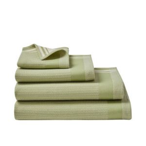 Le Jacquard Français Drap de bain Duetto 100% coton Vert - Couleur Vert - Taille 90 x 150 cm