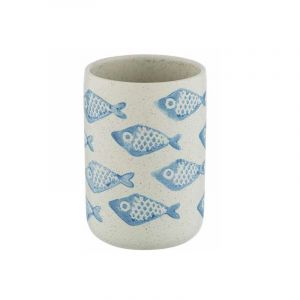 Wenko Gobelet Porte Brosse à dent, céramique mat, Aquamarin