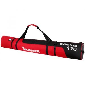 Brubaker ‘Carver Pro’ - Housse à Skis rembourrée pour 1 Paire de Skis et Bâtons - 170 cm - Noir/Rouge