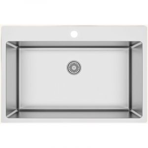Evier inox - KEZIA - 1 grand bac - Vidage manuel - Evier réversible