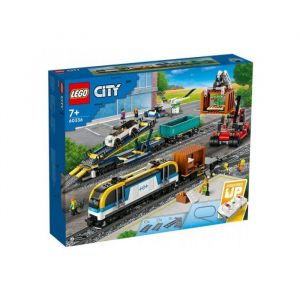 Lego Set 60336 Train de marchandises Telecommande, inclus 33 rails et accessoires - Circuit + Carte Tigre - Jeu construction