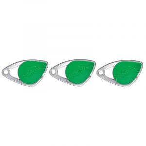 Lot de 3 badges électroniques Intratone Vert - Badges Mifare en inox 08-0106 + 1 porte-clés Domobip