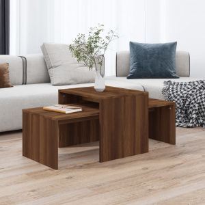 VidaXL Ensemble table basse Chêne brun 100x48x40 cm Bois d'ingénierie