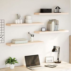 VidaXL Étagères flottantes 4 pcs 80x23,5x4 cm bois d'ingénierie, étagère murale, planche d'étagère, étagère murale de salle de bain