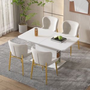 Oem Table &agrave; manger extensible - PDZZZD - 130x70 cm - Blanc - 4 &agrave; 6 places - Bois
