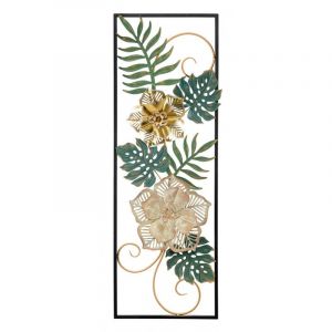 Alter Décoration murale, Fer, Avec motif floral, Dimensions : 31 x 4 x 90 cm