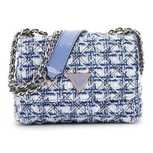 Guess Sac à épaule bandoulière bleu bleu clair pour femme - Giully Mini 2 Compartment Convertible Flap Stormy Blue 304465