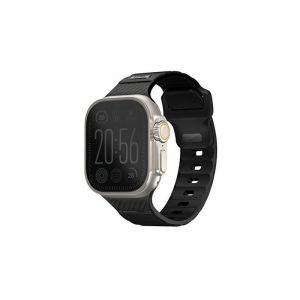 Uniq Bracelet FKM Rubber Apple Watch - 42/44/45/49 mm - Couleur : Noir - Mod&egrave;le : Apple Watch