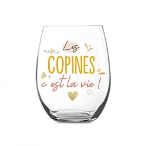 STC VERRE ROND TRANSPARENT LES COPINES C LA VIE 11CM