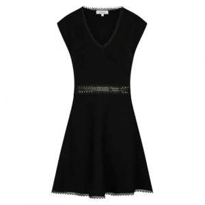 Morgan Robe tricot courte trapèze noir femme - Taille M
