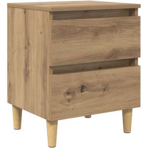 VidaXL Armoire de lit avec tiroir Ch&ecirc;ne artisanal 40 x 35 x 50 cm