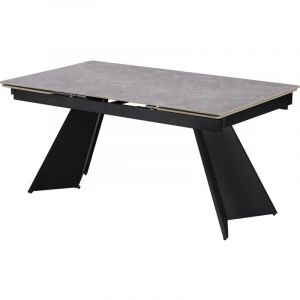 Habitat et Jardin Table de repas extensible en c&eacute;ramique 6 &agrave; 10 personnes "Equinoxe" - Gris marbr&eacute;