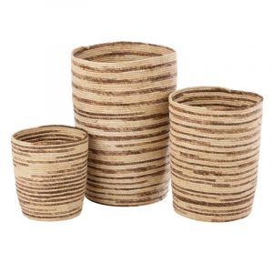 Prix Lot de 3 Paniers Rangement 60cm Naturel