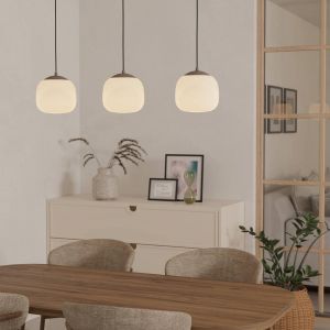 Eglo Suspension Cominio taupe/sable, à 3 lampes
