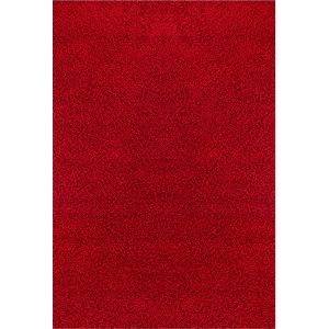 Surya - Tapis de Salon &agrave; Poils Longs et Doux Shaggy Uni Chic Rouge 160 x 220 cm