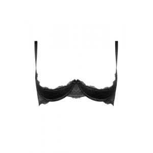 Soutien-gorge &agrave; quart de bonnets en dentelle Marzia - Noir