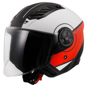 Ls2 Casque Moto Jet Airflow II Cover Matt White Red, L
