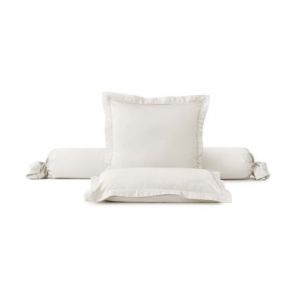 Descamps Taie de traversin Sublime Pralin en coton satin 110 fils/cm² Blanc