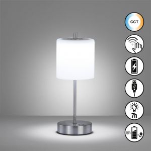 Easy by FHL Riva Lampe de table LED sur batterie, avec variateur et CCT, 850348,